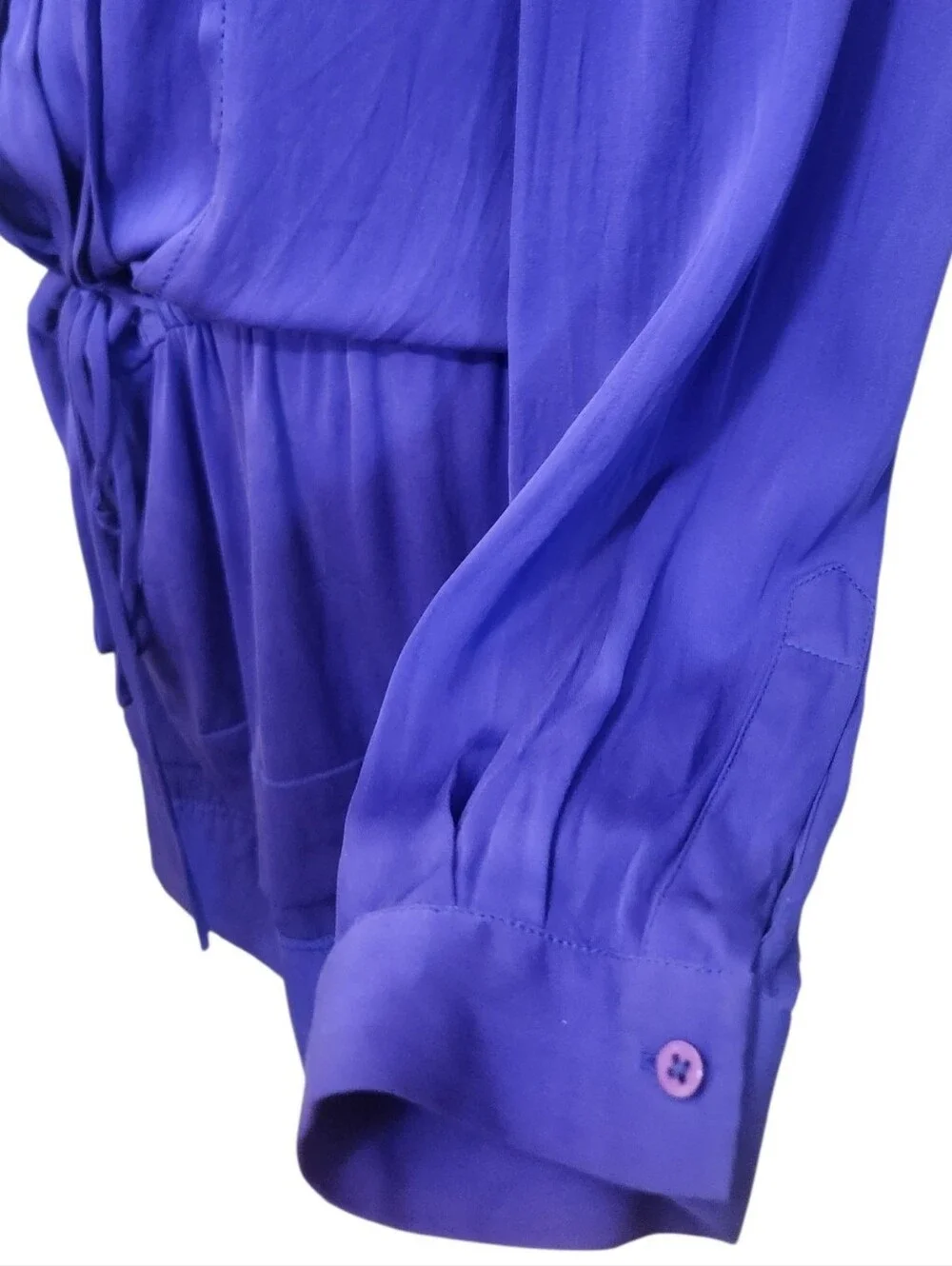 DIANE VON FURSTENBURG Francesca Silk Drawstring Blouson Mini Dress - Size 10